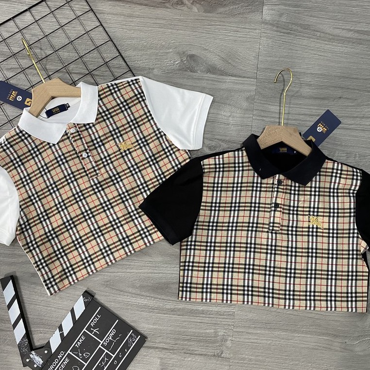 Áo phông Nam Nữ 🔅FULL SIZE🔅 Áo polo B B R sọc kẻ tay trơn