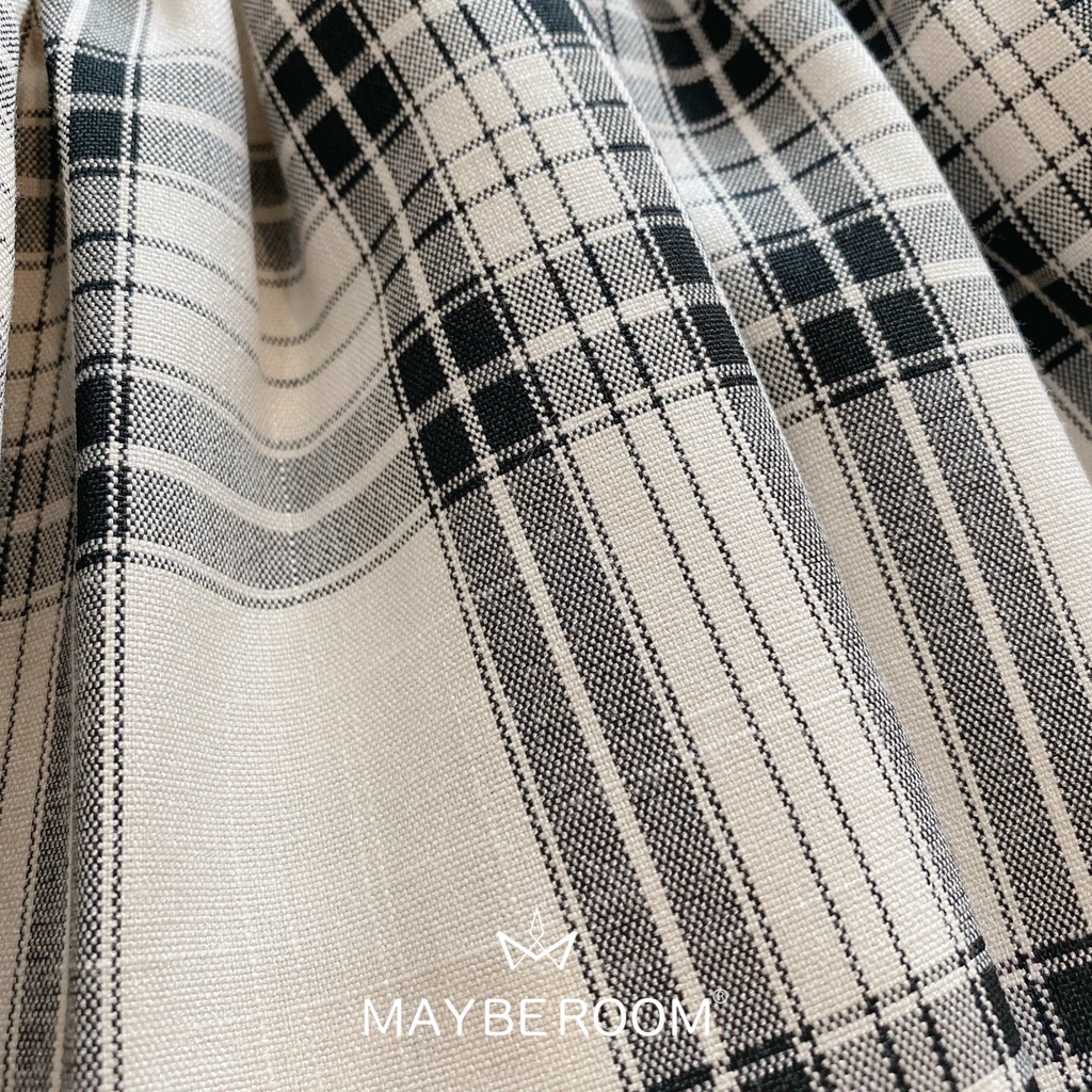 Áo sơ mi kẻ thiết kế bo chun Linda Mayberoom