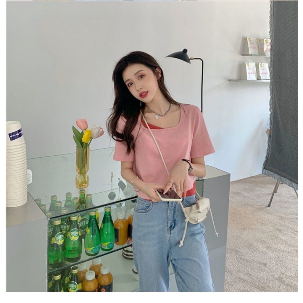 Áo Thun Tay Ngắn Phong Cách Hong Kong Thời Trang Mùa Hè 2022 Mới Cho Nữ