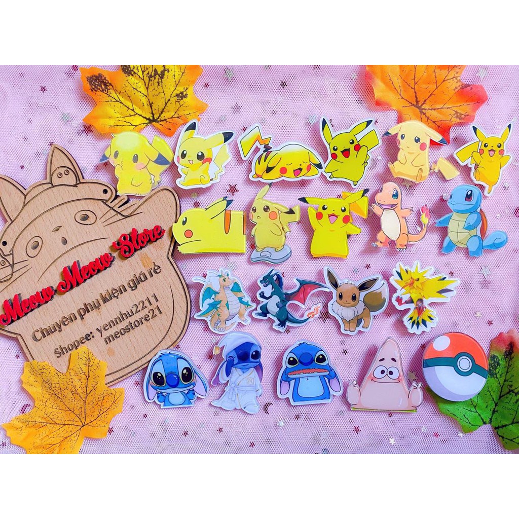 ❣️Ảnh thật+Được Chọn Mẫu❣️ Pin Cài Áo, Pin Cài  Balo Hình Pokemon, Pikachu size 4cm-5cm❣️