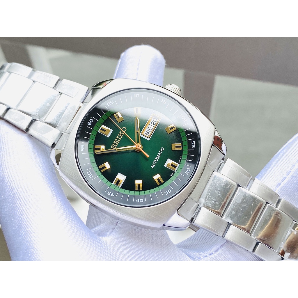 Đồng Hồ Nam SEIKO Recraft Automatic Green Dial Stainless Steel Men's Watch SNKM97 Chính Hãng Tặng Dây Da Cao Cấp