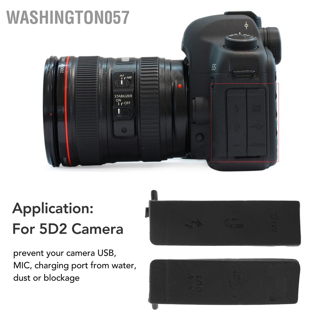 2 Nắp Cao Su Bảo Vệ Cổng Sạc USB Cho Máy Ảnh 5D2