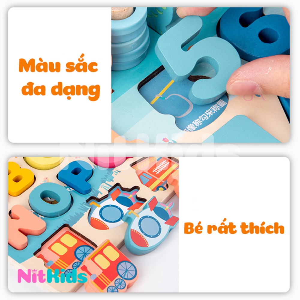 Đồ Chơi Câu Cá Bằng Gỗ, 7 in 1, Ghép Số Và Hình, Giáo Dục Từ Bé, Phát Triển Tư Duy, Giúp Bé Sáng Tạo