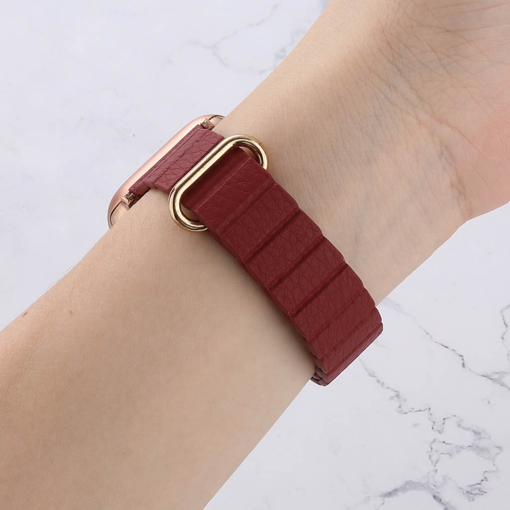 Dây Da Thay Thế Từ Tính Cho Đồng Hồ Thông Minh Apple Watch 44mm 40mm 41mm 45mm 38mm 42mm series 8 5 4 3 2 SE 6 7