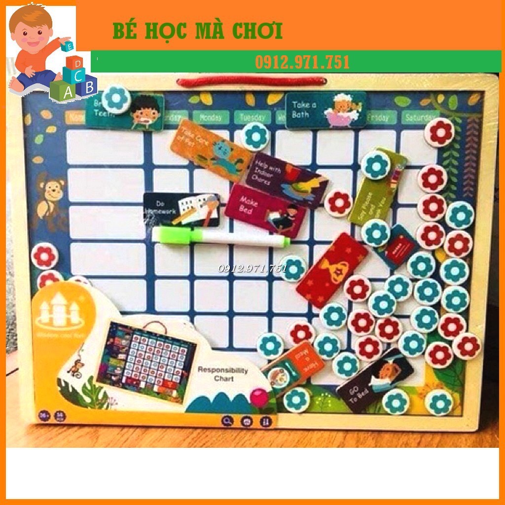 Bảng Khen Thưởng Kỷ Luật Gắn Nam Châm Giúp Cho Bé Rèn Tính Kỷ Luật ,Rèn Luyện Bản Thân