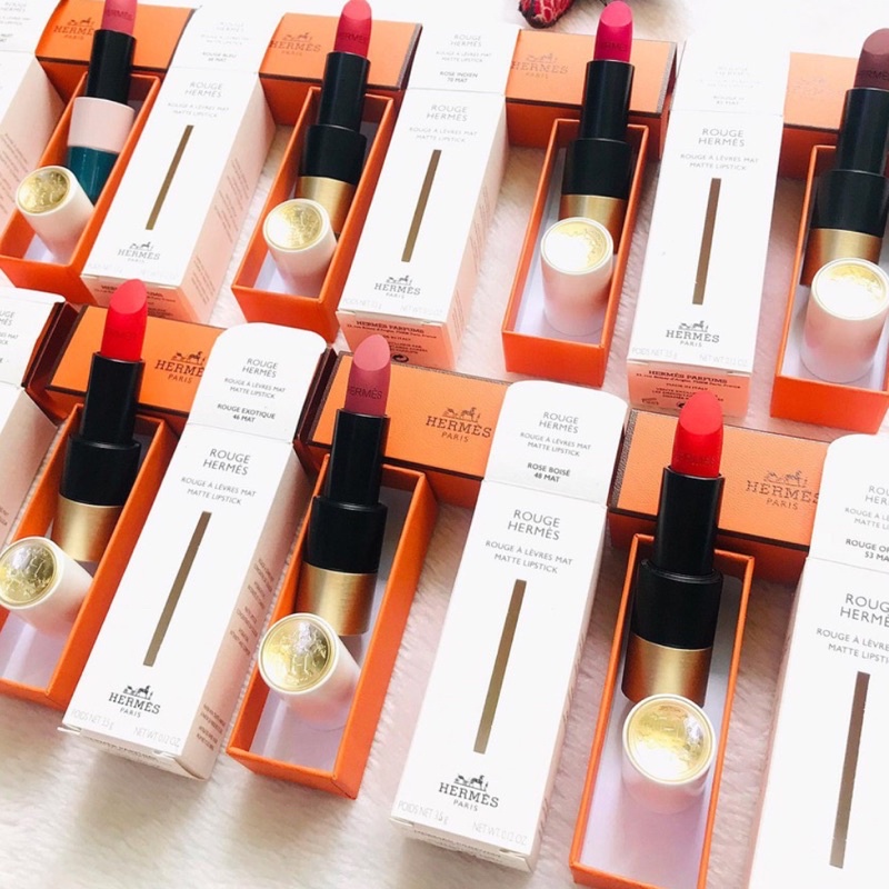Son her.mes, son môi thỏi lì Her.mes matte, satin full size 3.5g