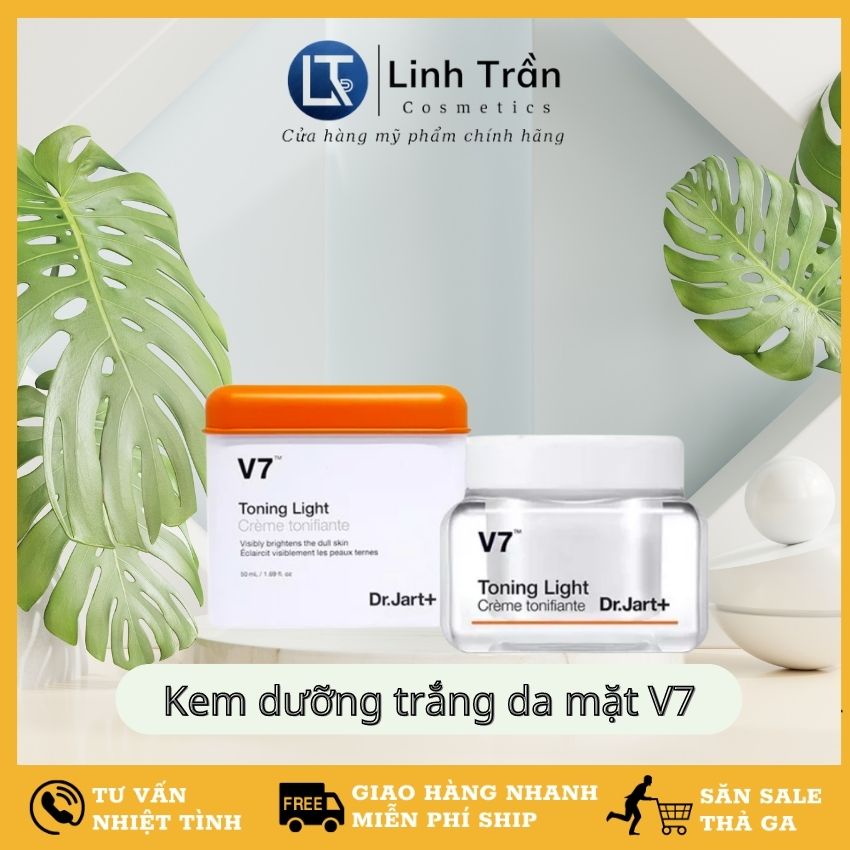 Kem dưỡng trắng da mặt V7 Toning Light Dr.Jart+, dưỡng ẩm phục hồi và tái tạo da chính hãng Hàn Quốc