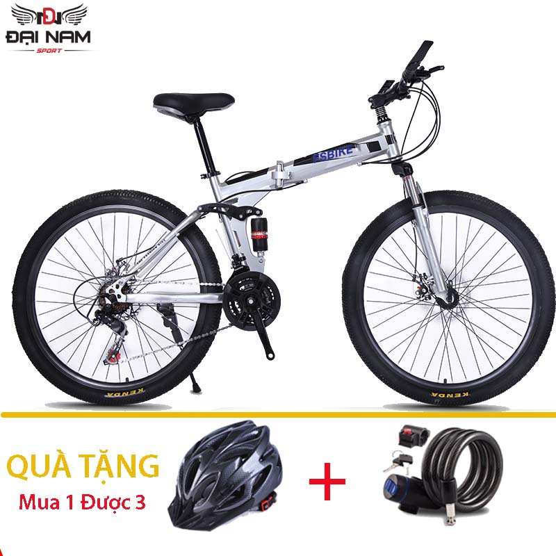 Xe Đạp Thể Thao Gấp Gọn NS001 Vành Xen 26 Inch 24 Tốc Độ Đại Nam Sport + Tặng Mũ,Khóa Dây Và Chắn Bùn