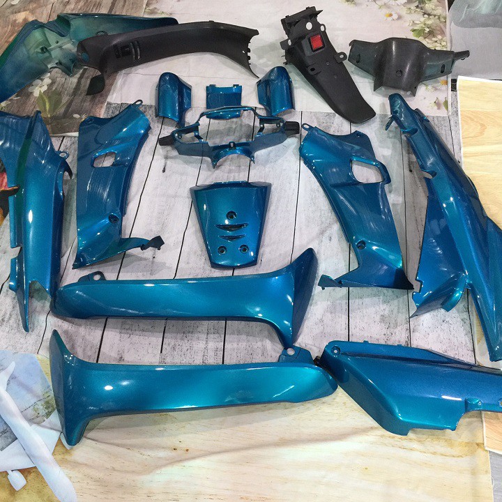 Bộ nhựa dàn áo xe Wave Thái - Wave 110 màu Xanh Ngọc, nhựa nguyên sinh ABS cao cấp - S2928