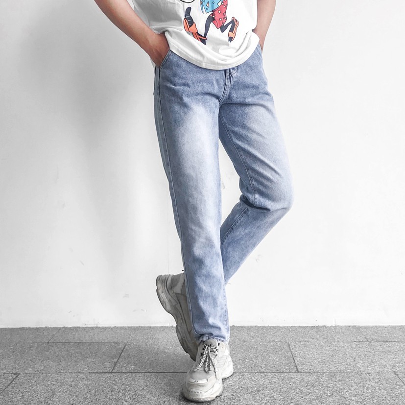 Quần jean nam ống rộng xanh nhạt ✅ form baggy ✅ hình chụp thật ✅Daddyst | BigBuy360 - bigbuy360.vn