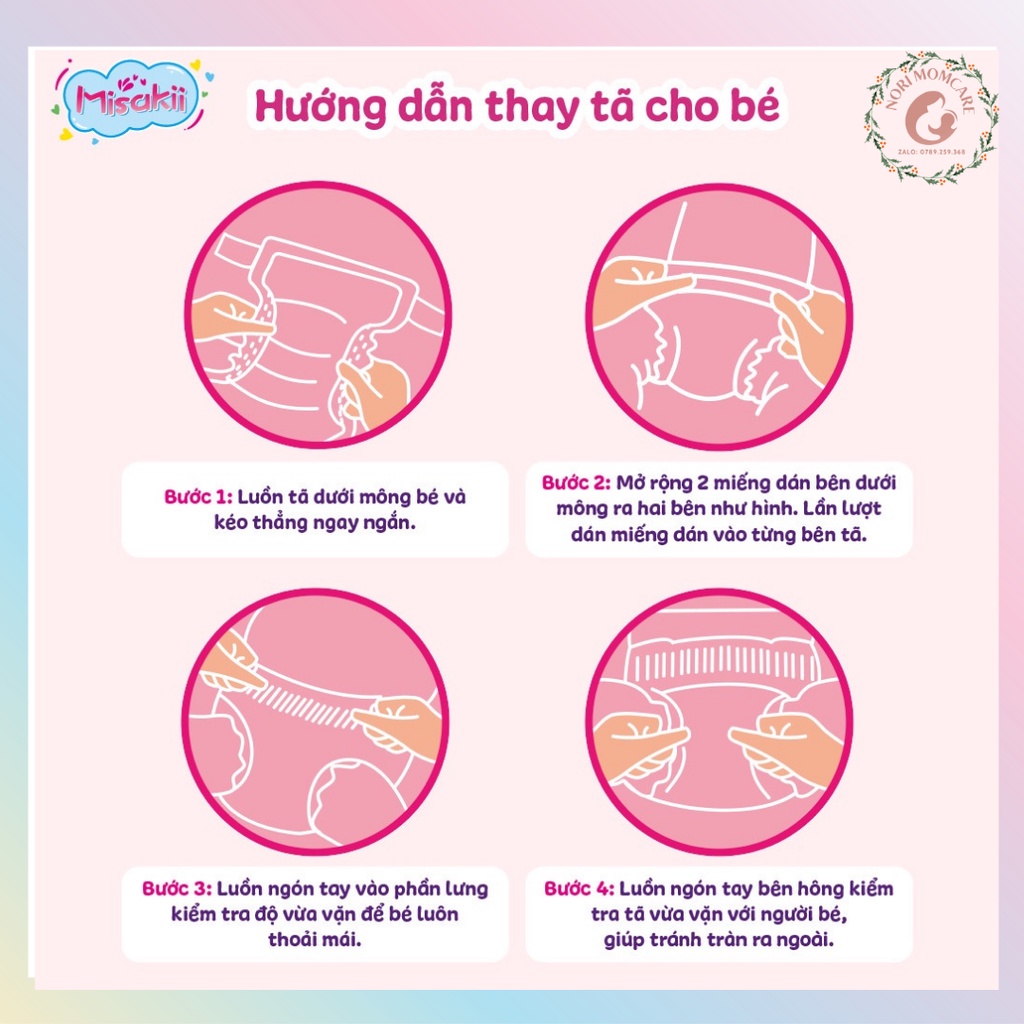 Tã Bỉm Misakii Dán/Quần siêu mỏng thương hiệu Nhật, đủ size NB90/S82/M64/L54/M58/L44/XL38/XXL26