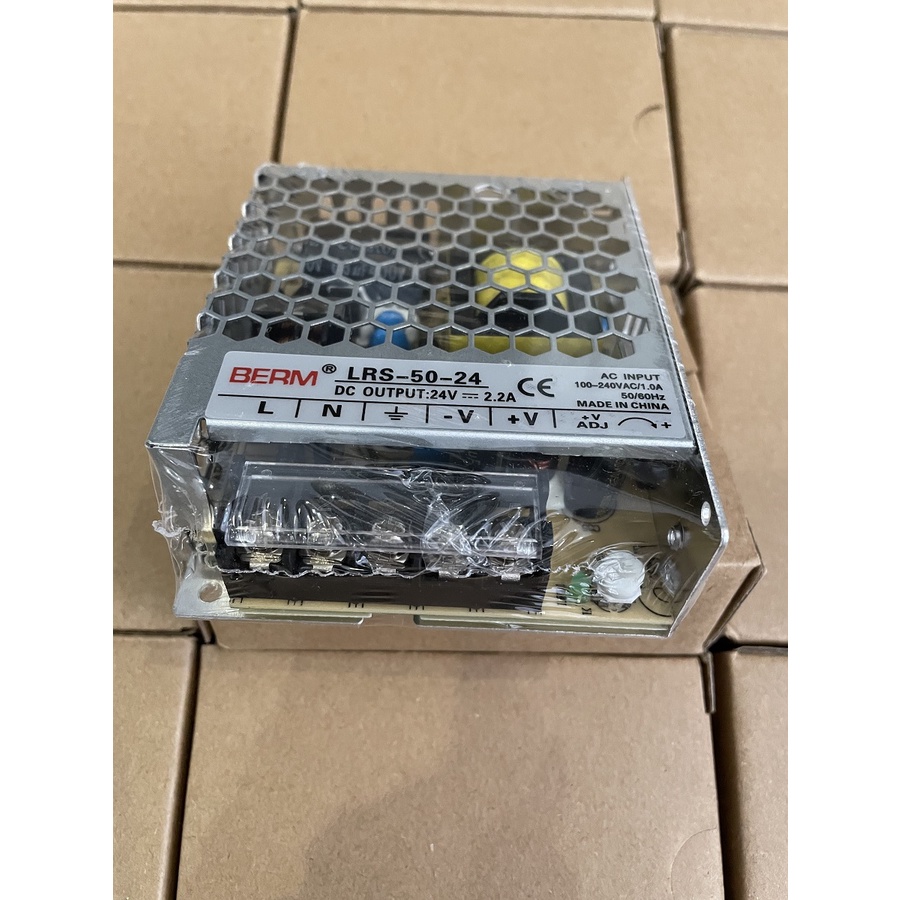 Bộ nguồn xung 50W 12VDC, 24VDC BERM, Model LRS-50-24, LRS-50-12