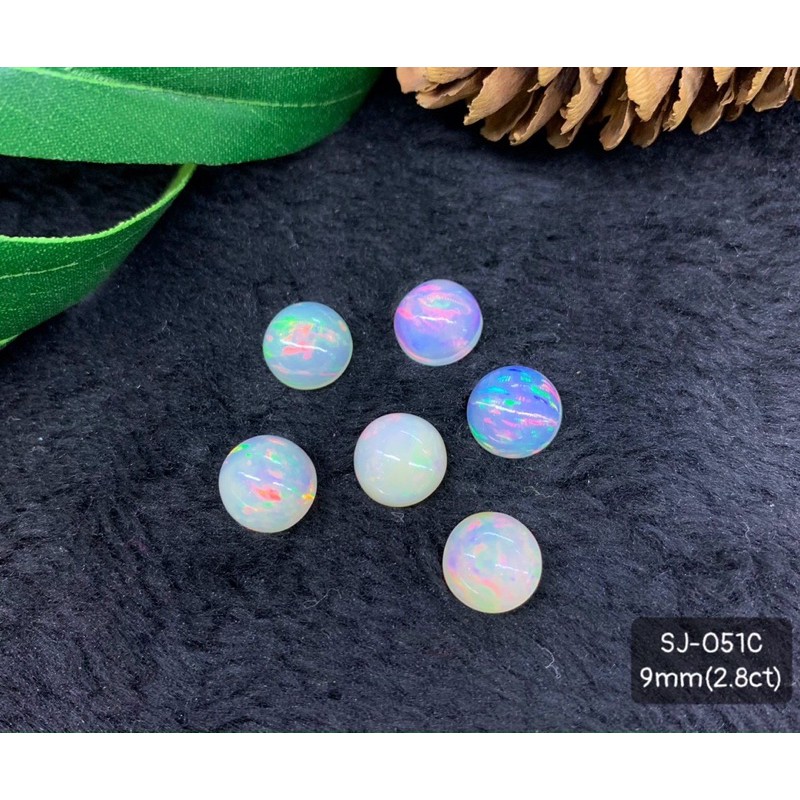 Mặt Đá Opal Nhiều Màu Trong Và Trắng Sữa Size Tròn 5-9mm