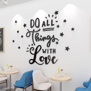 Do all things tranh dán tường mica trang trí quán cafe, trà sữa