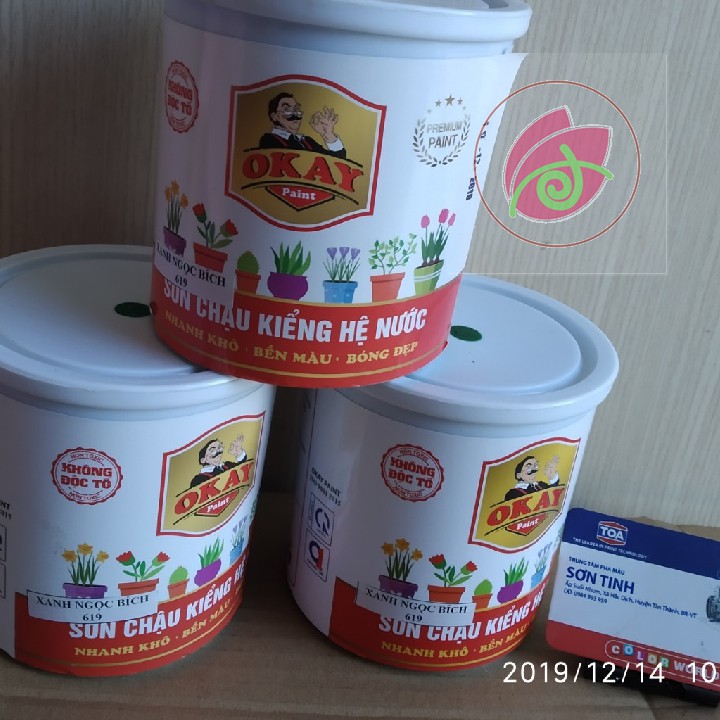 Sơn chậu hệ nước Dolphin hoặc OKAY PAINT màu xanh ngọc bích , ngọc lục bảo ( 1kg )