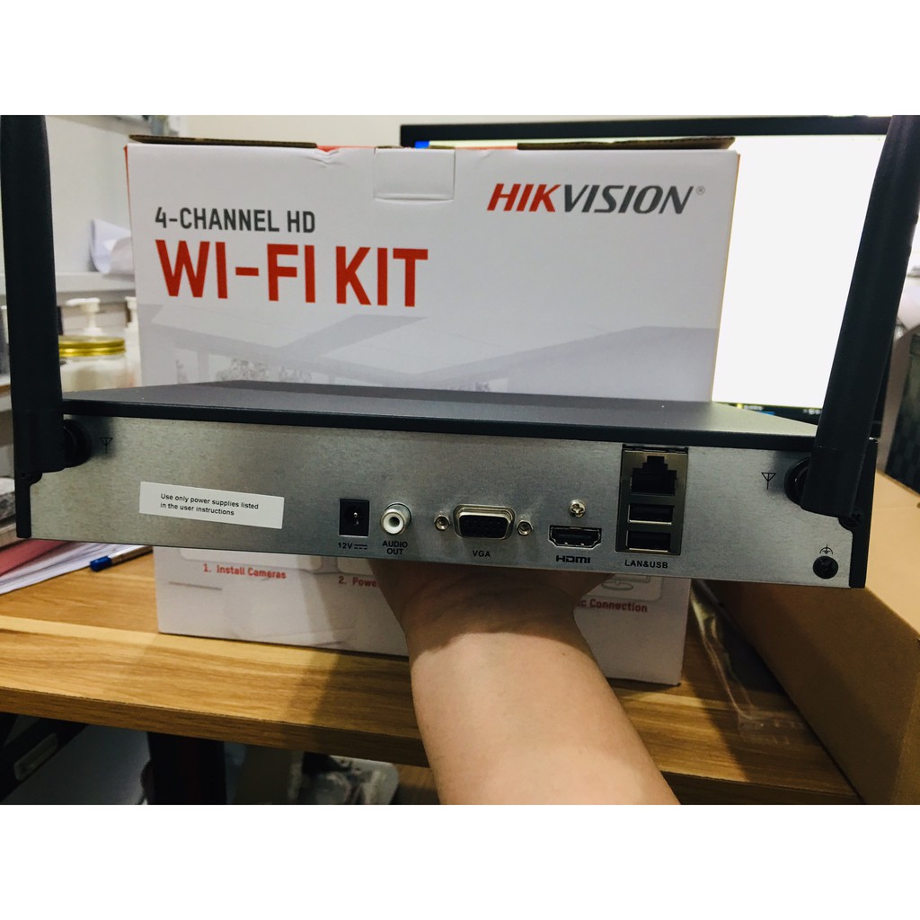 Bộ kit 4 Camera wifi và 1 đầu ghi IP 2MP HIKVISION NK42W0H(D), không dây, có mic - CẮM LÀ CHẠY