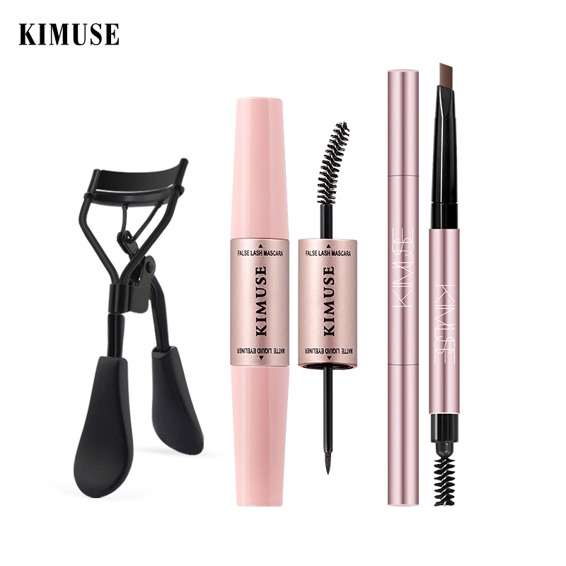 Mascara Kiêm Bút Kẻ Mắt / Chì Kẻ Mày Hai Đầu / Dụng Cụ Bấm Mi Kimuse Thiết Kế 2 Trong 1