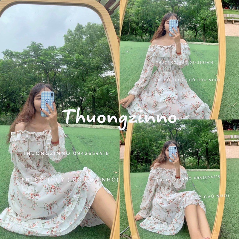 [Ảnh thật/Video] Váy hoa vintage Quảng Châu hàng chất lượng cao mặc được hai kiểu