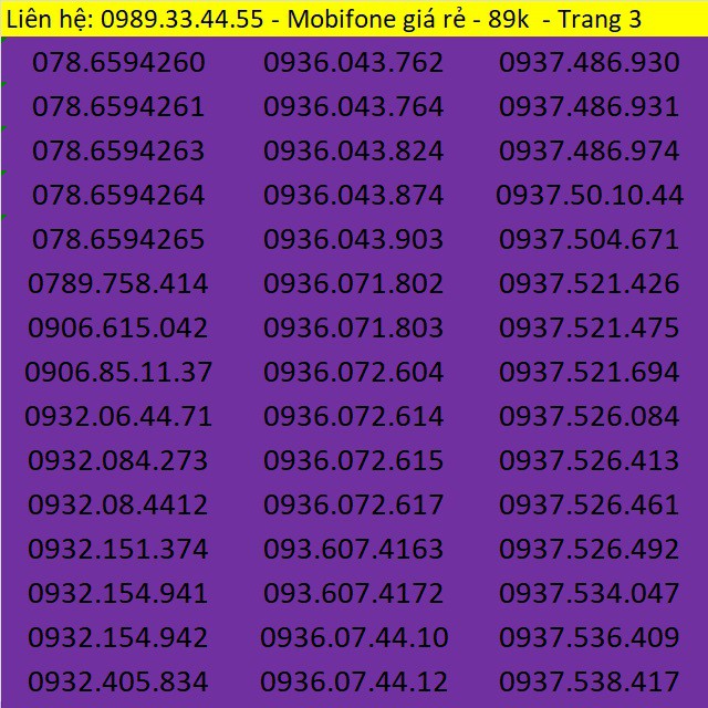 Sim Số Liền Kề nhau 3 mạng Vinaphone Mobifone Viettel