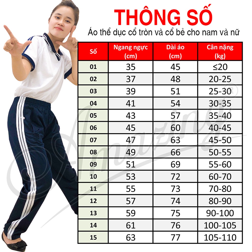 [Mã BMBAU50 giảm 7% đơn 99K] Áo thun thể dục cổ bẻ và cổ tròn, đồng phục thể thao cho học sinh nam nữ các cấp, Amazing