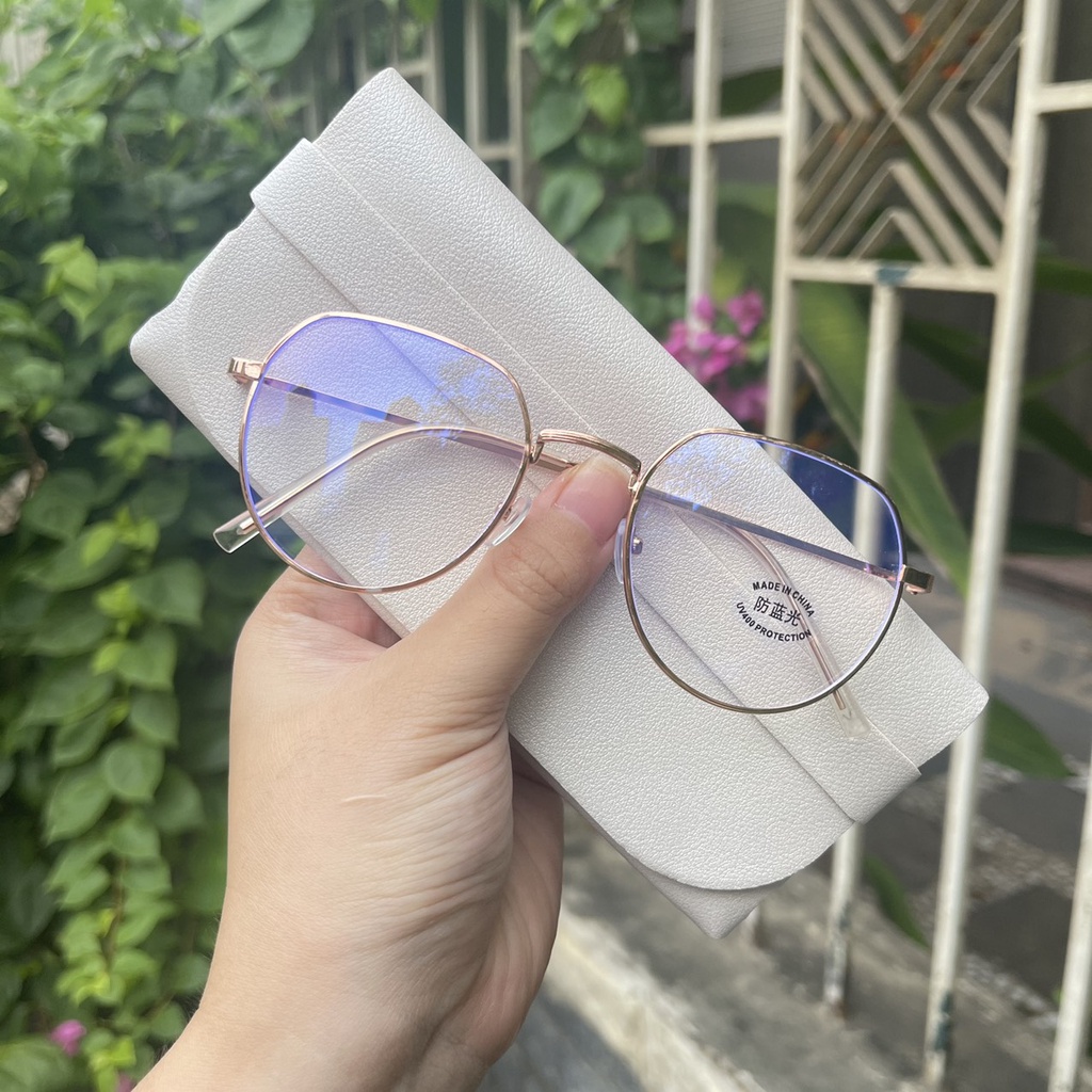 Gọng Kính Giả Cận Nữ Vintage [CÓ BẢO HÀNH ĐỔI TRẢ] Kính Trắng Không Độ Dáng Học Sinh Hàn Quốc Kính Kim Loại Dẻo- VT16 | BigBuy360 - bigbuy360.vn