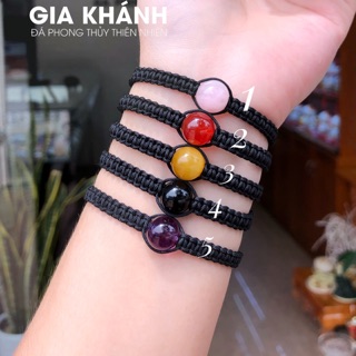 Vòng đá phong thuỷ may mắn tết dây dù handmade cực đẹp