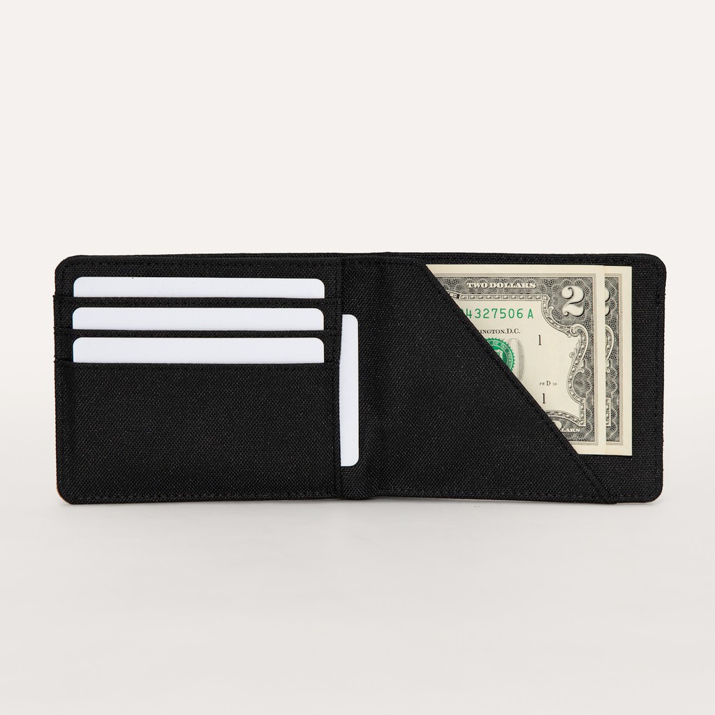 [Mã LT50 giảm 50k đơn 250k] Ví Vải Ngang RECKLESS Gary Wallet ( Thiết Kế Chéo, Ngăn Rút Tiền Nhanh ) - Màu Đen