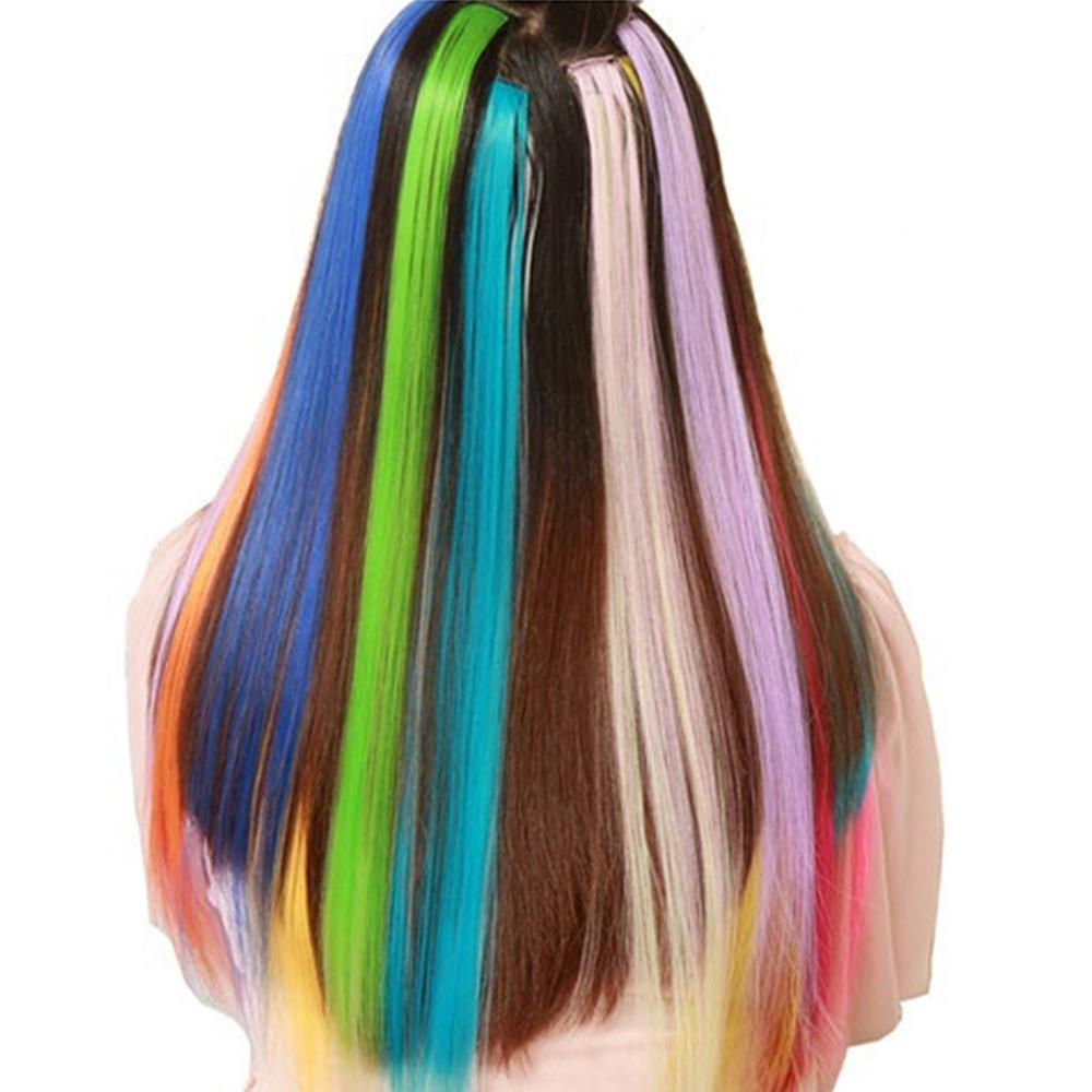 Tép Tóc Giả 20 &quot;Kẹp Màu Sắc Cầu Vồng Ombre