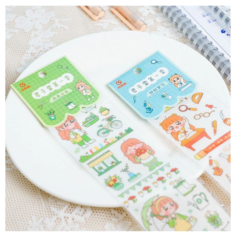 [WS001] Miếng Dán Washi Sticker Hoạ Tiết Dễ Thương Ins Giasico