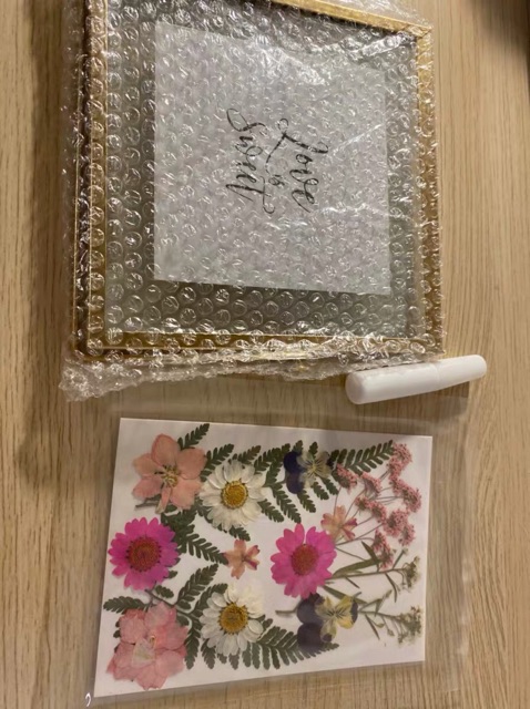 [ORDER] Khung kính hoa khô diy làm quà tặng✨ tặng bộ thiệp + hồ dán