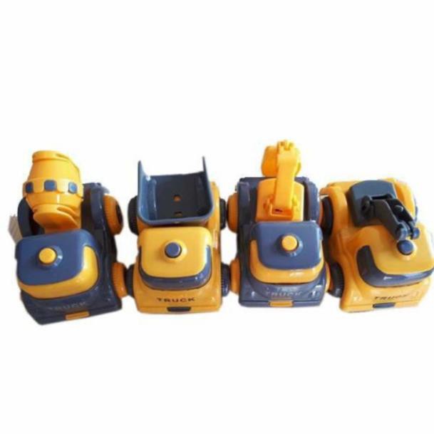 Set 4 ô tô trớn đà mô hình xây dựng Toys House 709C