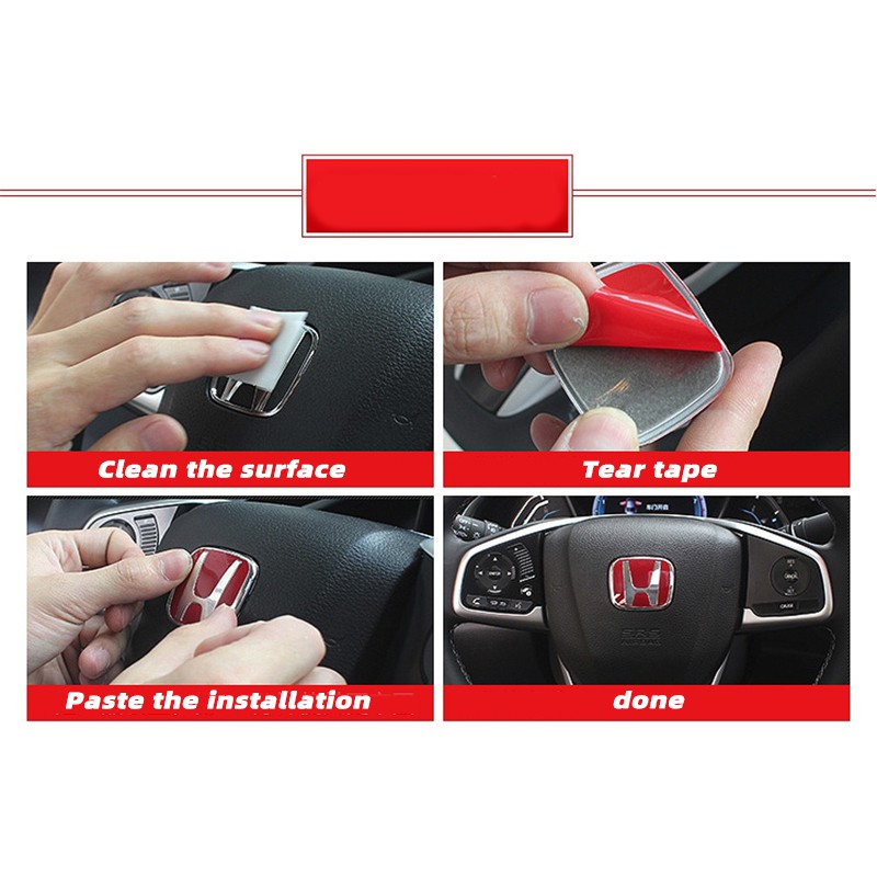 Logo Màu Đỏ Biểu Tượng Xe Hơi Honda Civic FC Accord Jazz City Type-R