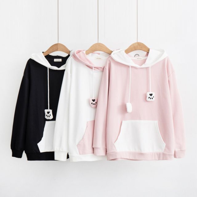 Áo hoodie tai thỏ dễ thương