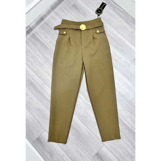 Quần vải baggy kèm đai