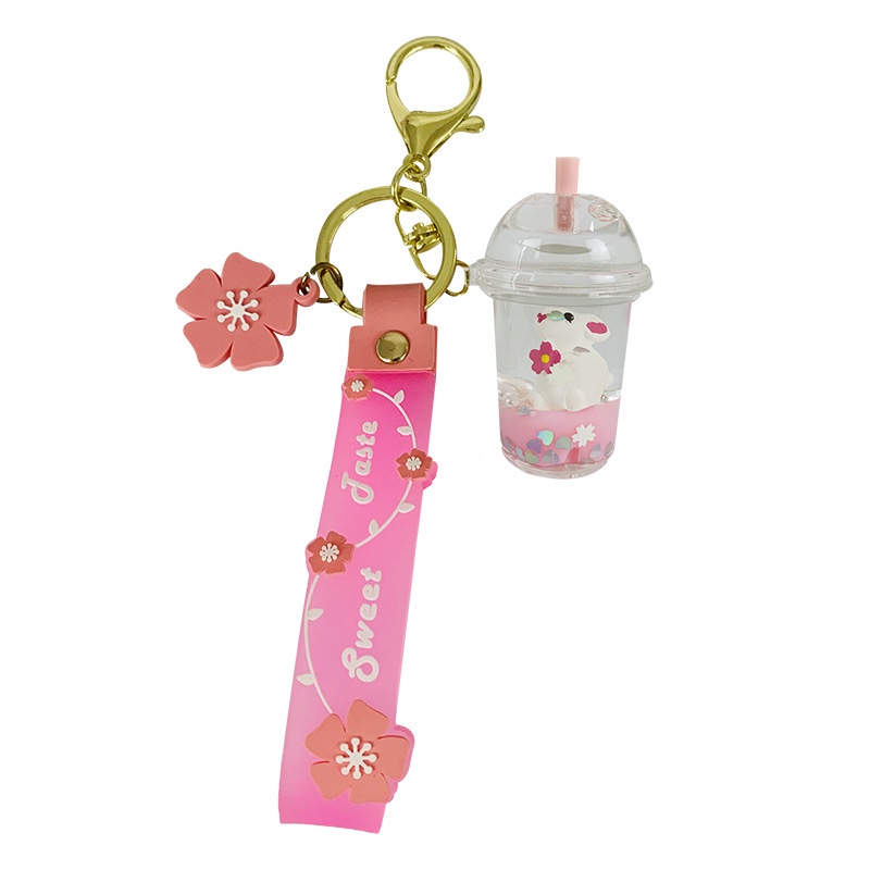 Móc Khóa Kim Tuyến Nước Hình Thỏ Dễ Thương