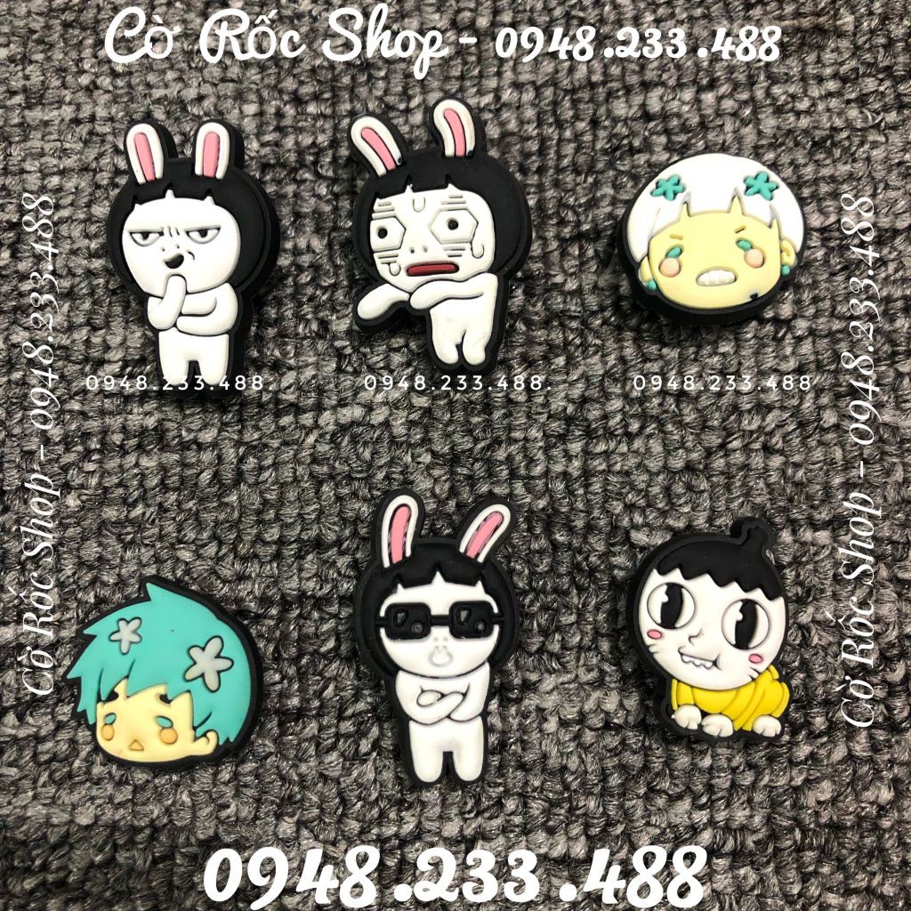 Nút cài trang trí dép JIBBITZ charm sticker icon loại CUTE (Hàng có sẵn, mua từ 10sp trở lên)