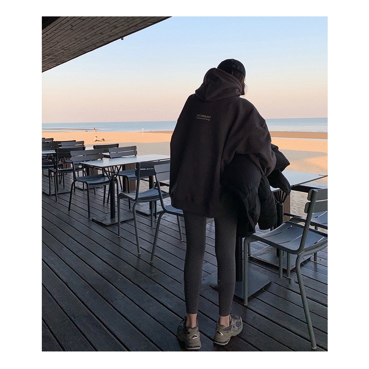 Áo Hoodies Tay Dài Hoạ Tiết Chữ In Phong Cách Hàn Quốc