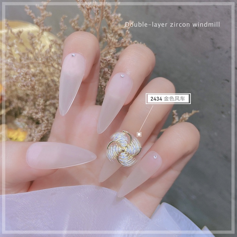 [Hàng mới về] Phụ kiện trang trí móng tay hình chong chóng đính đá thời trang