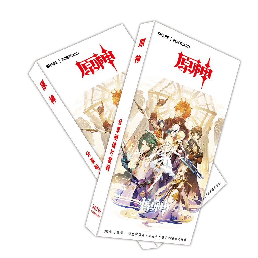 Hộp ảnh postcard GENSHIN IMPACT LẦN ĐẦU ĐẾN MONDSTADT anime chibi