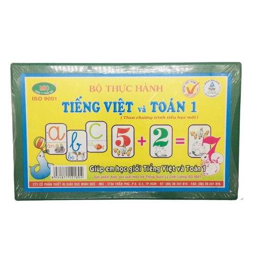 Bộ thực hành Tiếng Việt và Toán lớp 1 (Theo chương trình tiểu học mới)- Bộ đồ dùng học tập