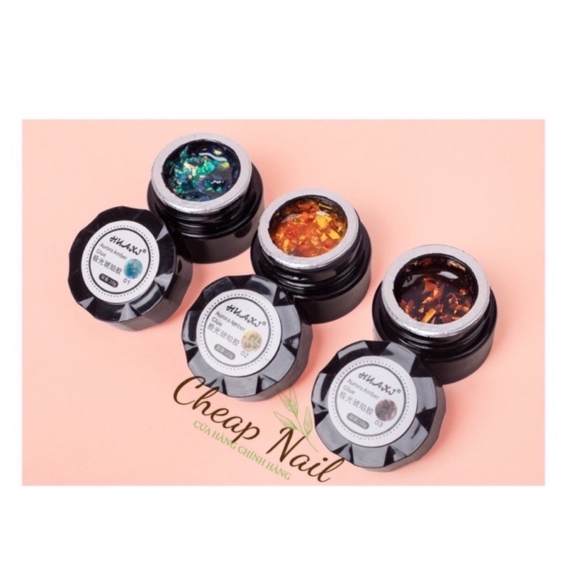 Gel hổ phách set 6 hũ tặng kèm bảng màu - Cheap Nail