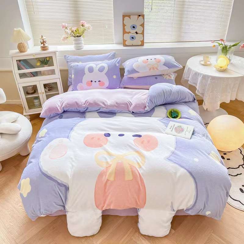 Bộ Chăn Ga Gối Nỉ Nhung Mịn 5D 4 Món Cao Cấp Loại 1, Chăn Ga Gối Ấm Áp Drap Giường Bo Chun Mọi Kích Thước