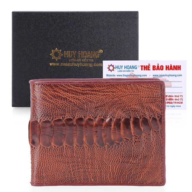 Bóp nam Huy Hoàng da đà điểu màu vàng, đen, nâu đất, nâu đỏ HP2401-02-03-04