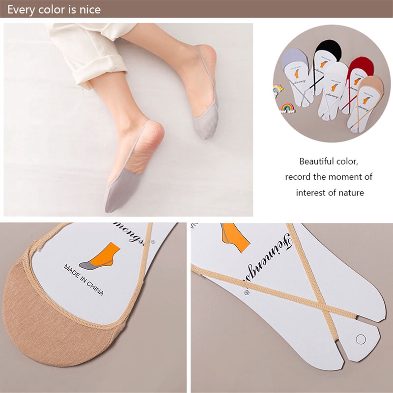 Vớ lót mang giày cao gót cotton màu trơn không tuột không lộ gợi cảm cho nữ