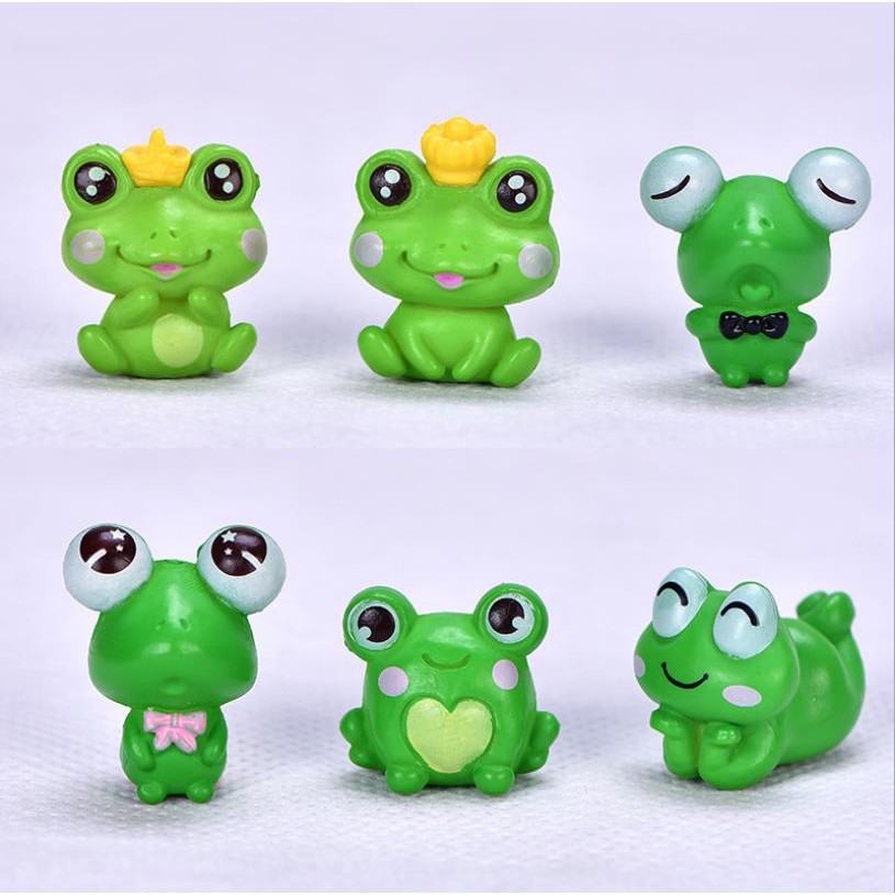 Mô hình ếch xanh 6 mẫu ngẩu nhiên trang trí tiểu cảnh
