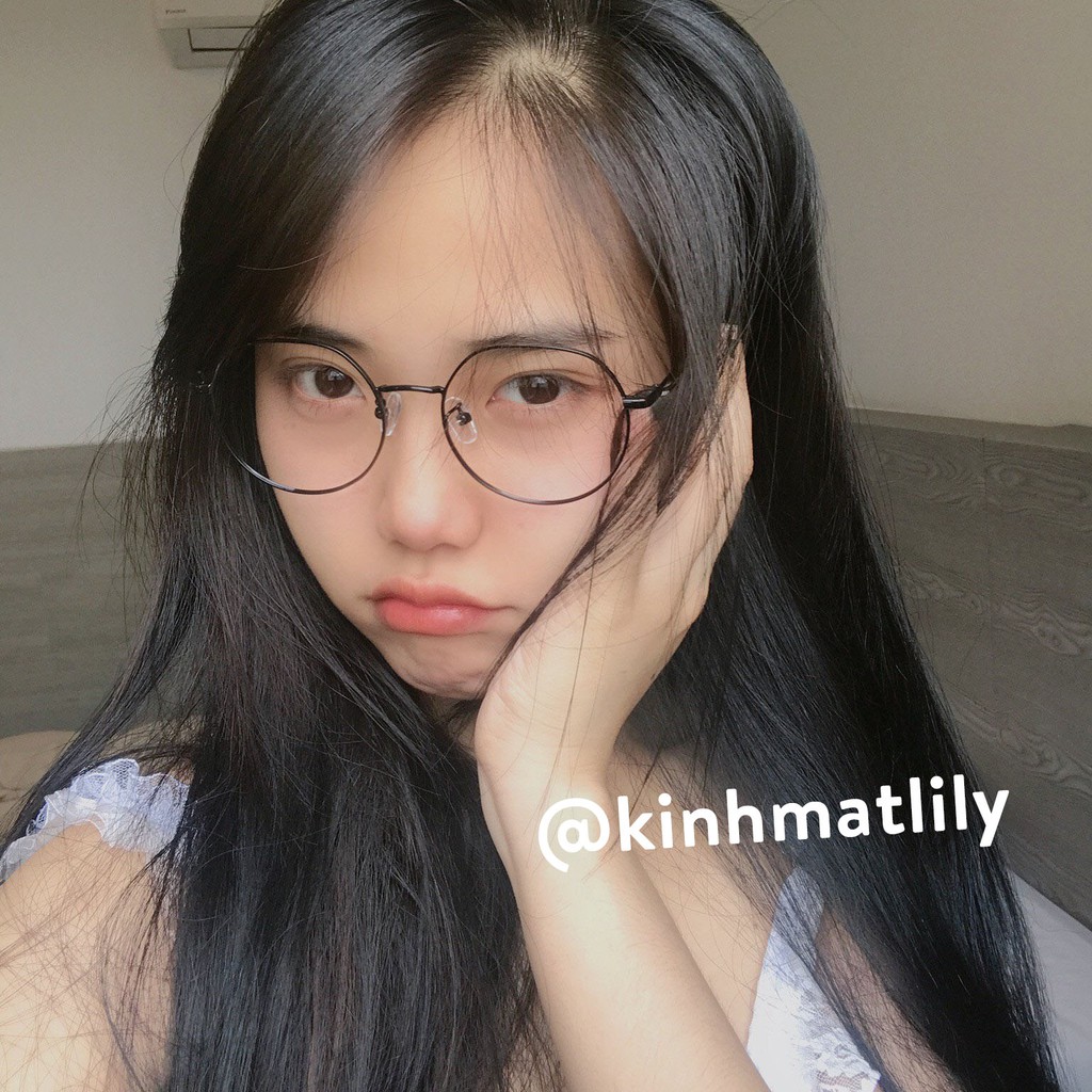 Gọng kính cận Lilyeyewear chất liệu kim loại mắt tròn phụ kiện thời trang nữ - 2895