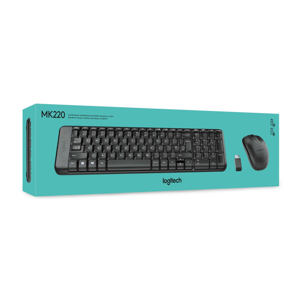 [Mã ELMS5 giảm 7% đơn 300K] COMBO KHÔNG DÂY LOGITECH MK220