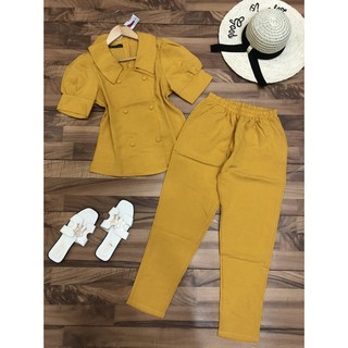 Bộ dài vải xô gân thời trang, cute