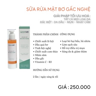 Sữa rửa mặt bơ gấc nghệ