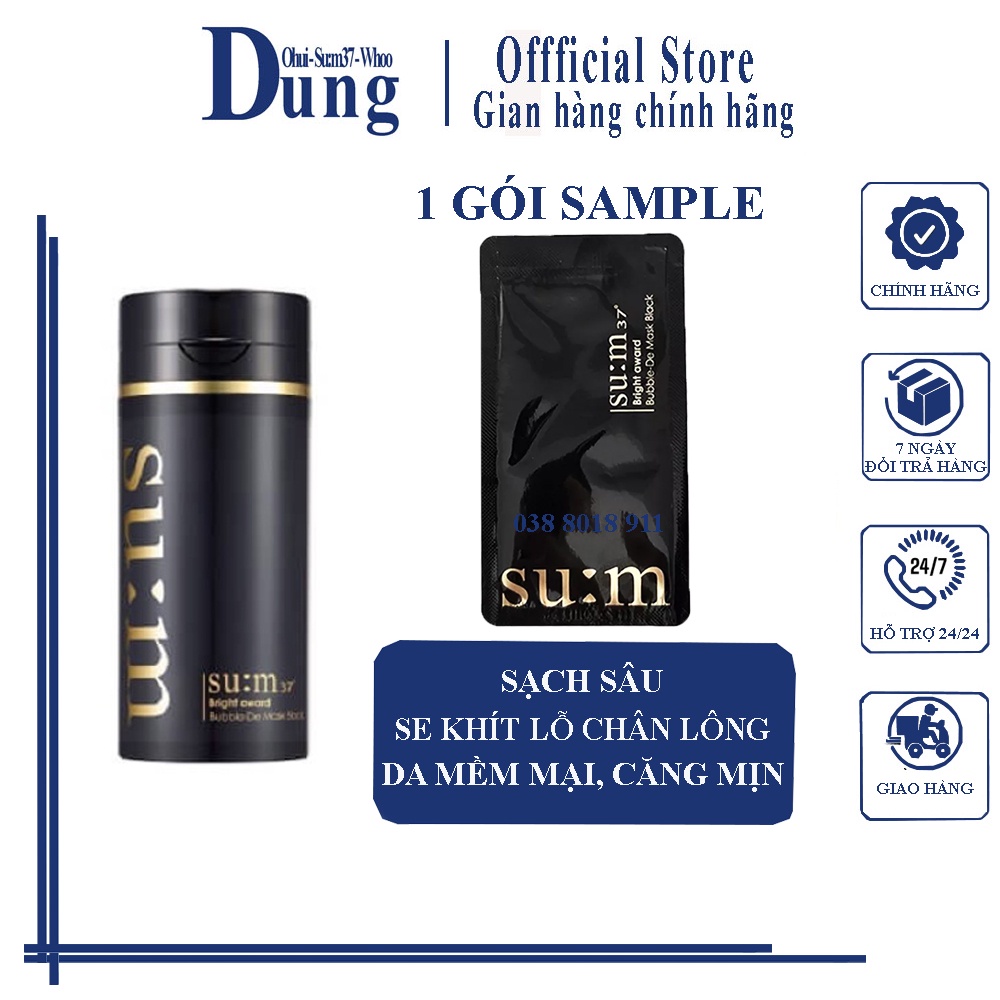 Mặt Nạ Sủi Bọt Thải Độc Da Su:m37 Bright Award Bubble-De Mask Black